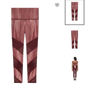 "Pink" Mesh Shine HighWaist Leggings Rose Gold